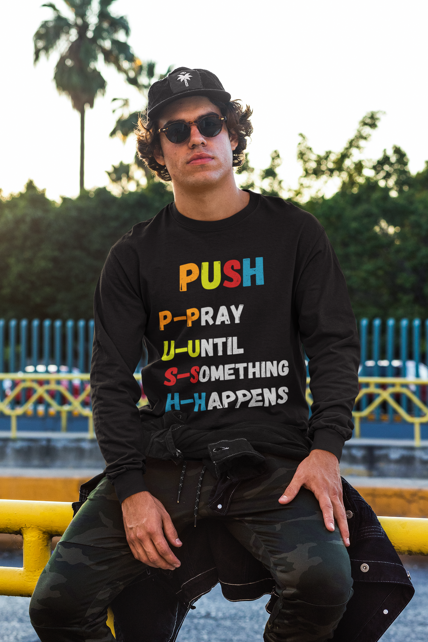 Men's PUSH Multi Color T-Shirt