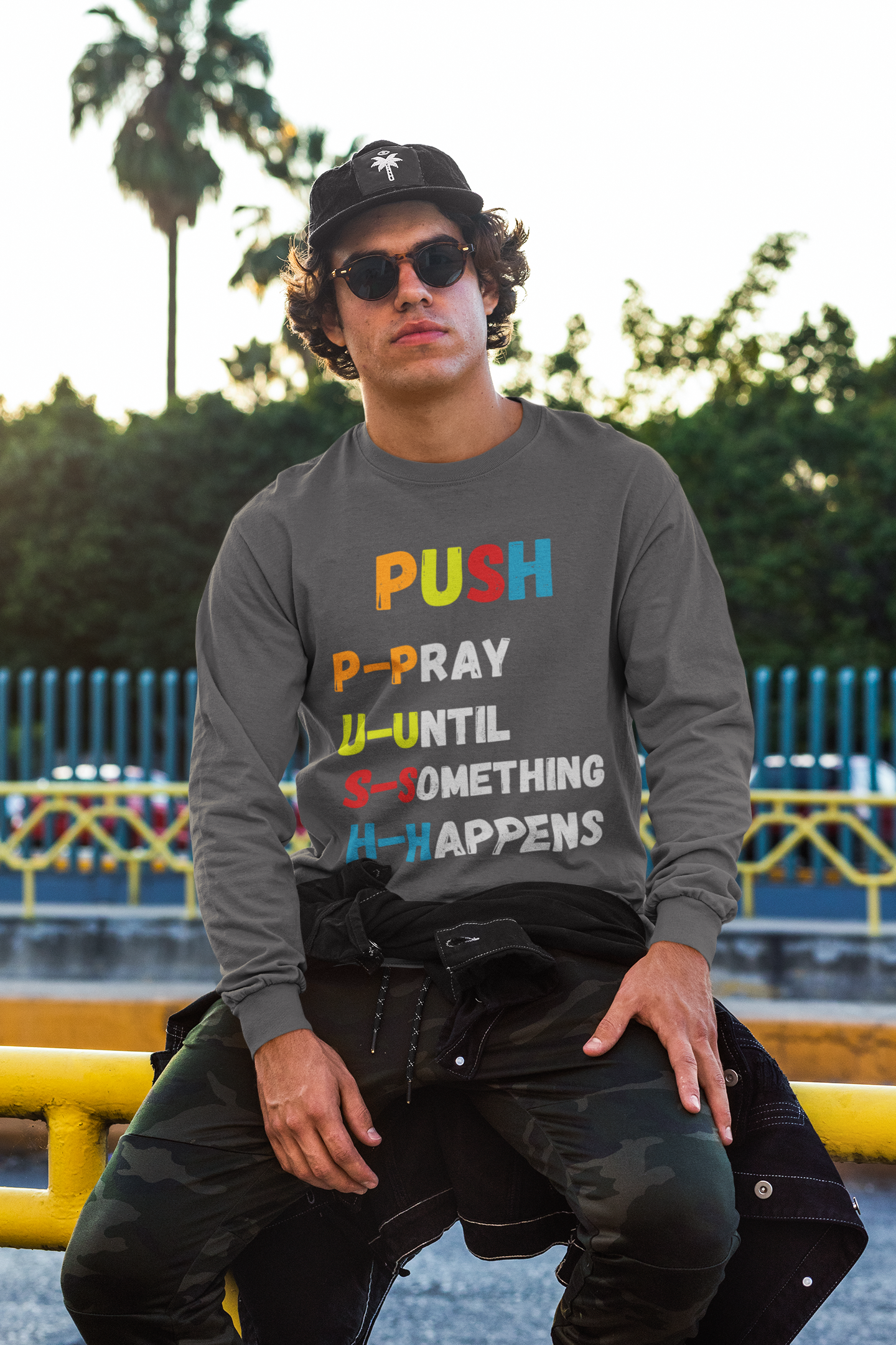 Men's PUSH Multi Color T-Shirt