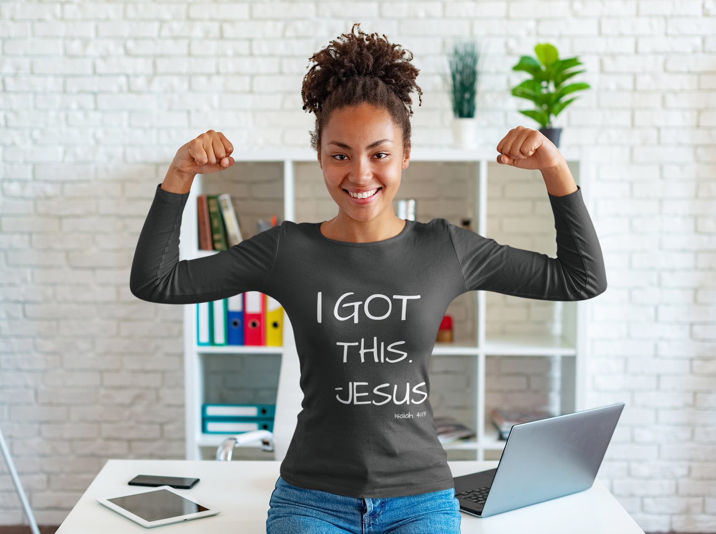 Women's I Got this Jesus, Isaiah 41:13 Long Sleeve T-Shirt