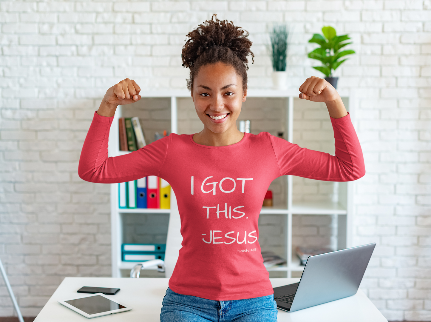 Women's I Got this Jesus, Isaiah 41:13 Long Sleeve T-Shirt