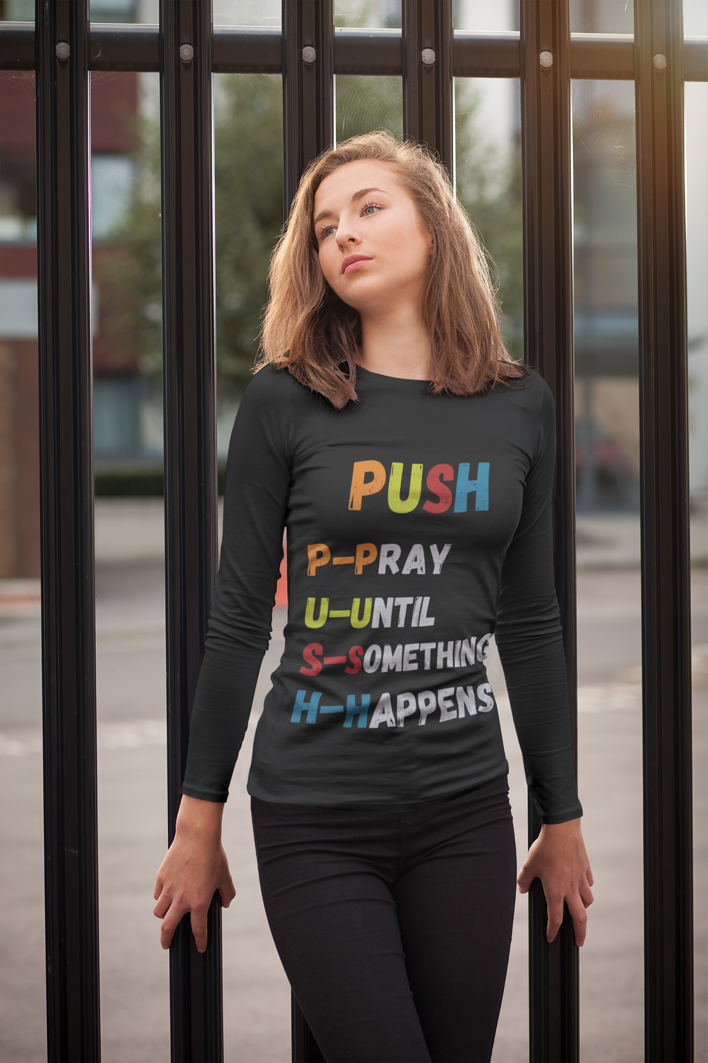 Women's PUSH Multi Color T-Shirt