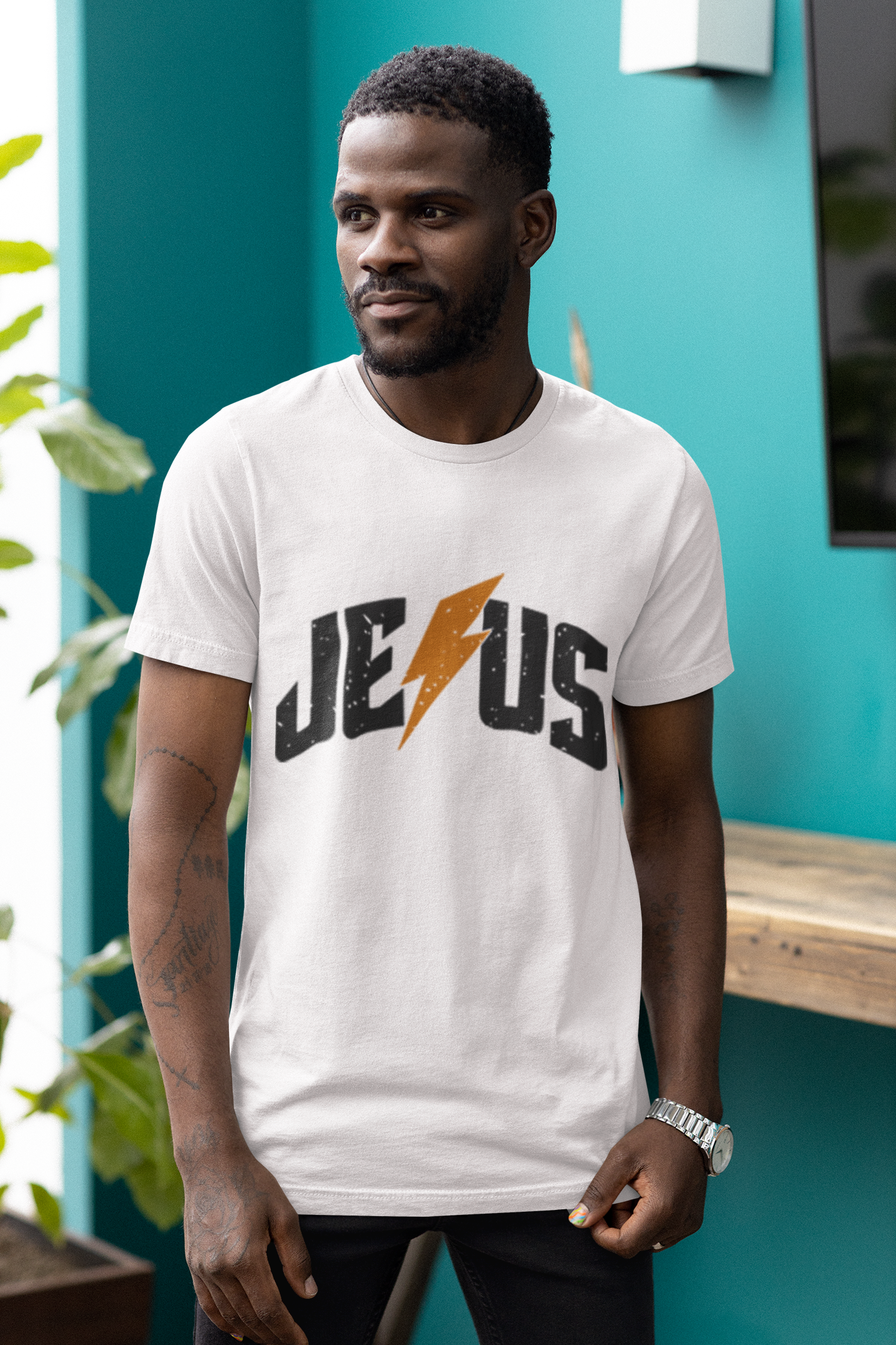 On Sale, Men's Jesus Lightning Bolt T-Shirt