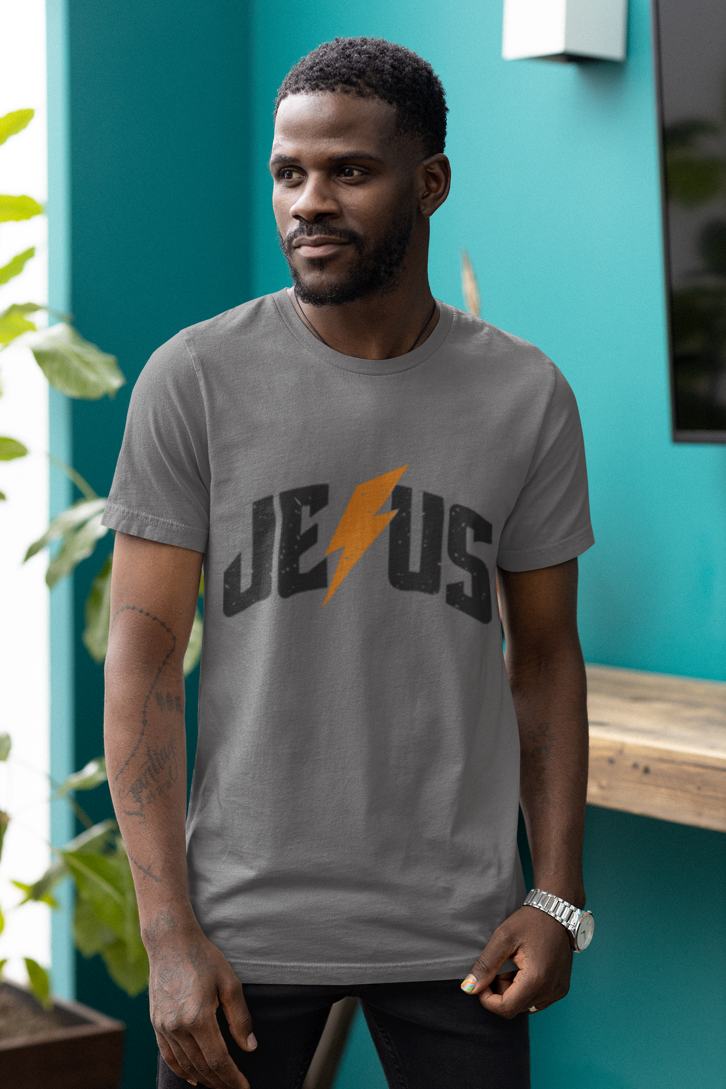 On Sale, Men's Jesus Lightning Bolt T-Shirt