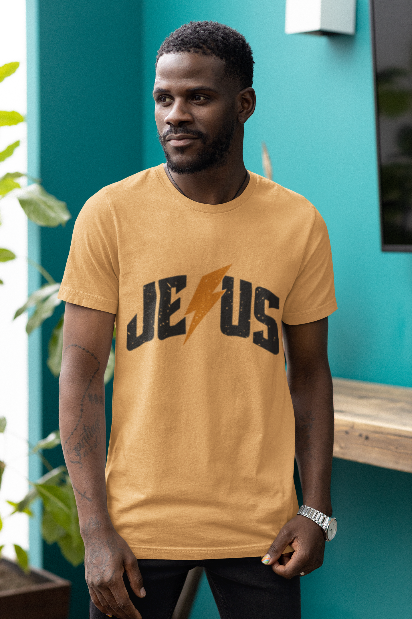 On Sale, Men's Jesus Lightning Bolt T-Shirt