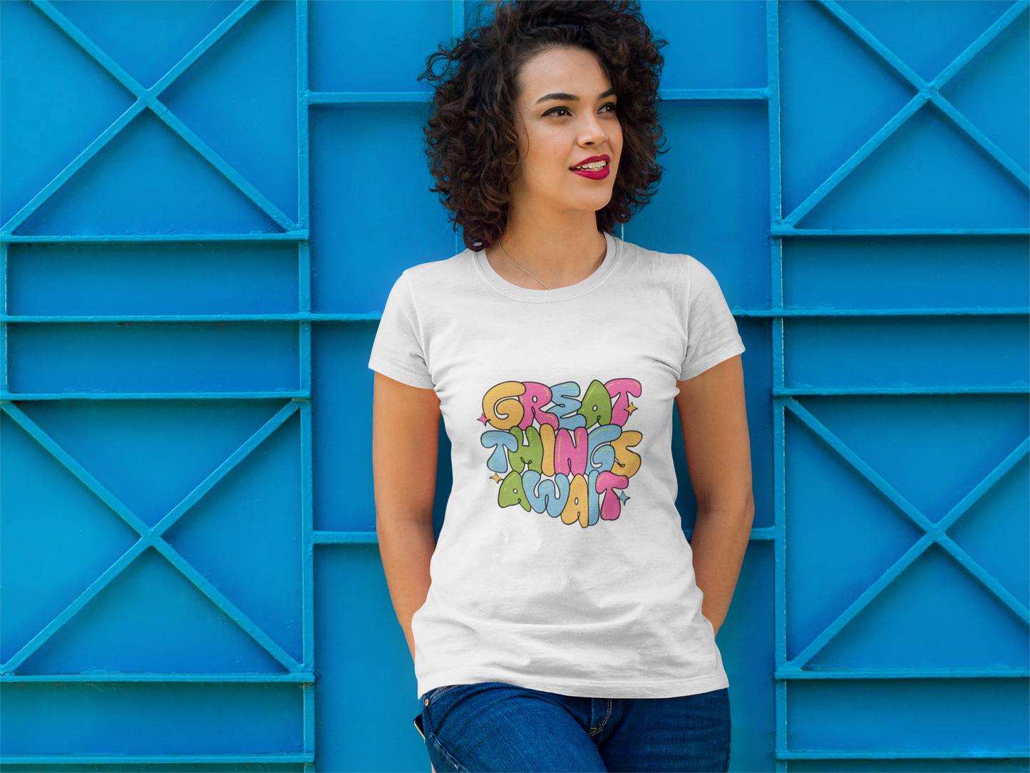 Ladies Great Things Await T-Shirt