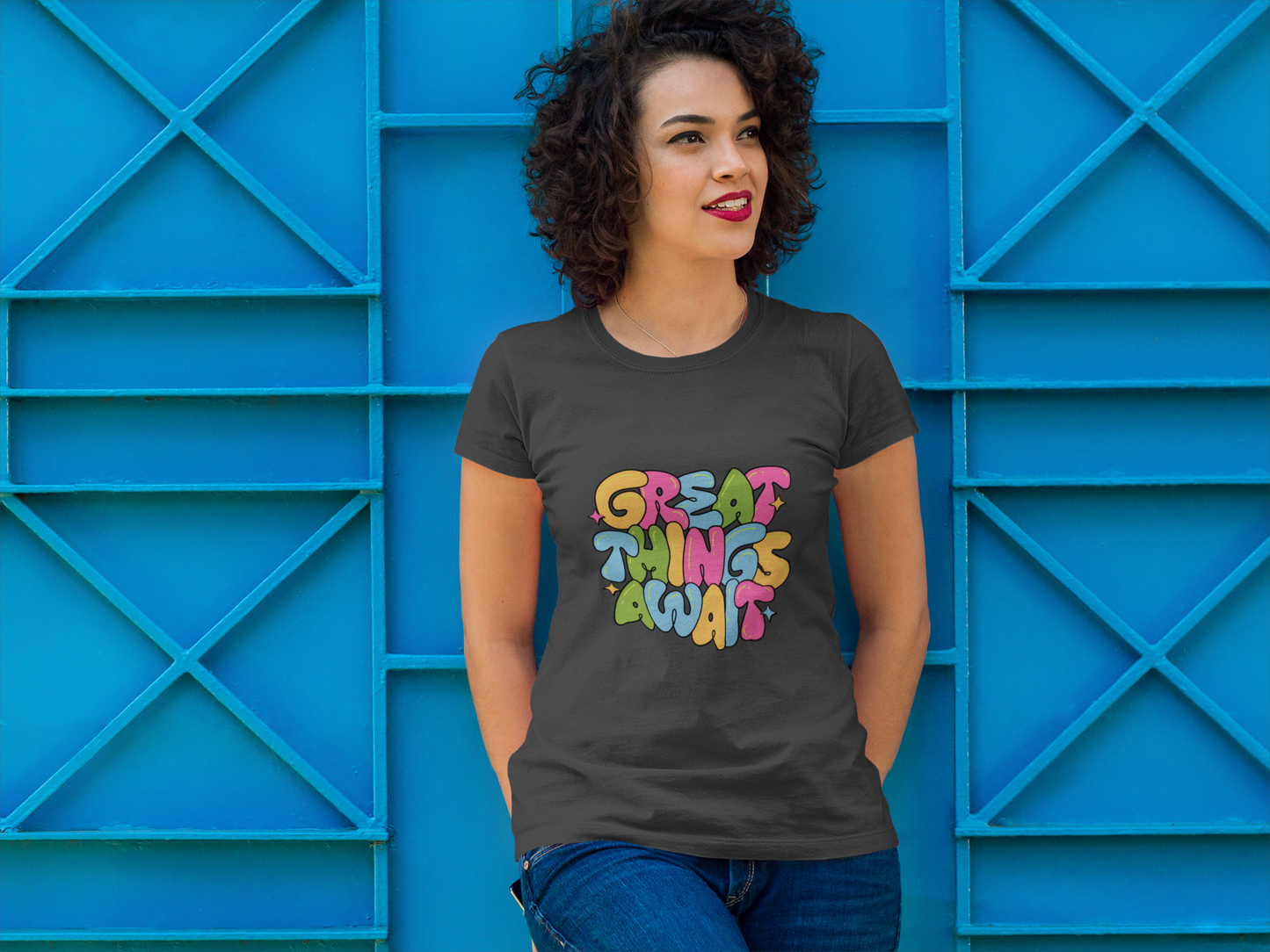 Ladies Great Things Await T-Shirt