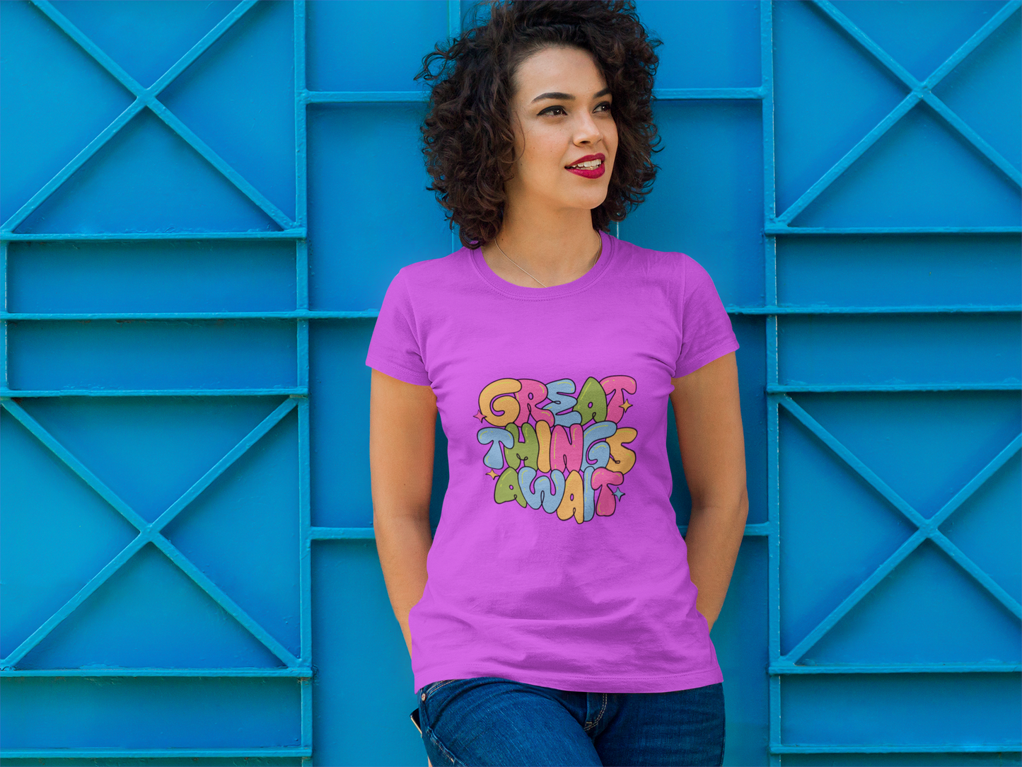 Ladies Great Things Await T-Shirt