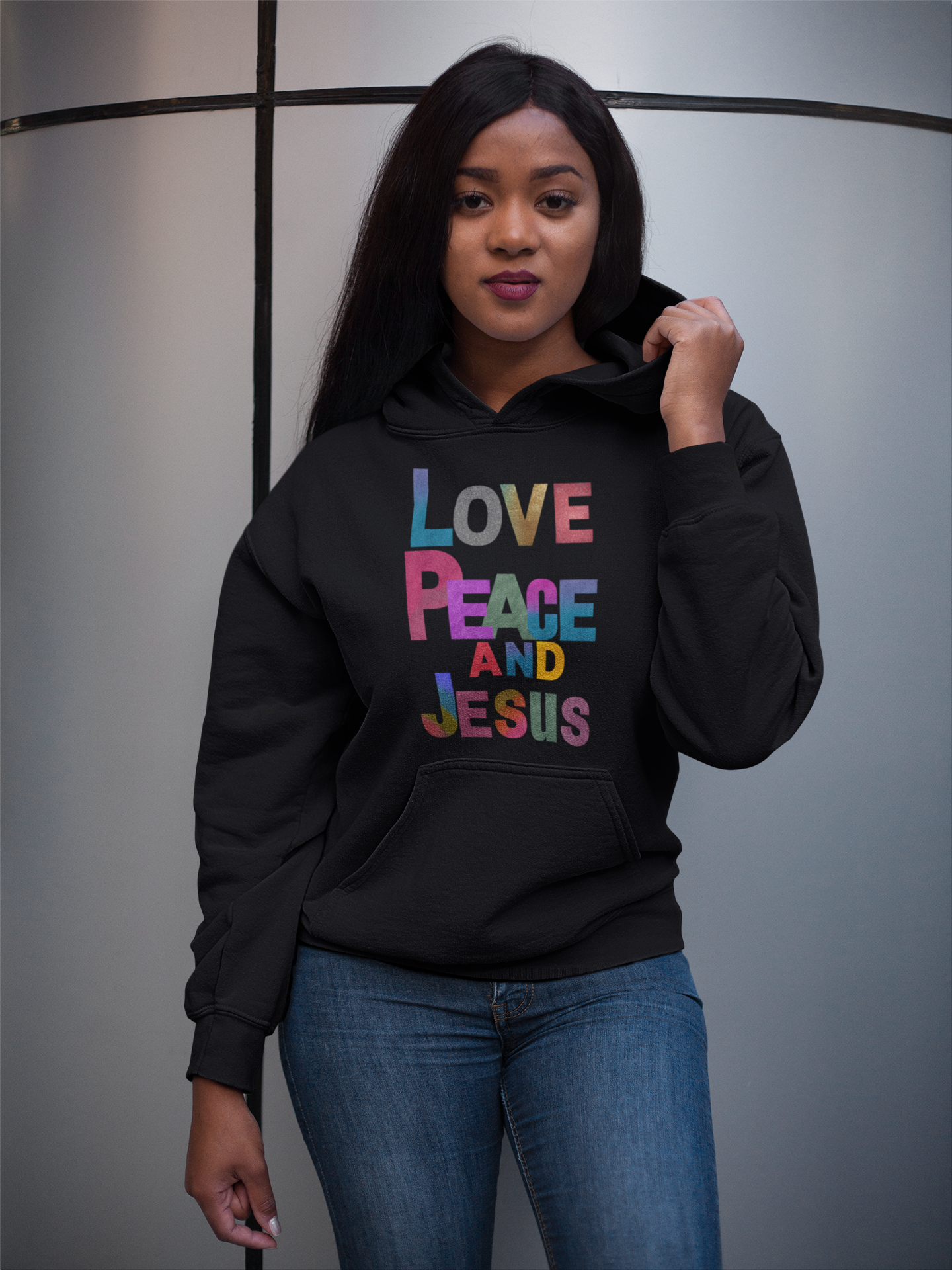 Women's Love Peace and JESUS Sweatshirt